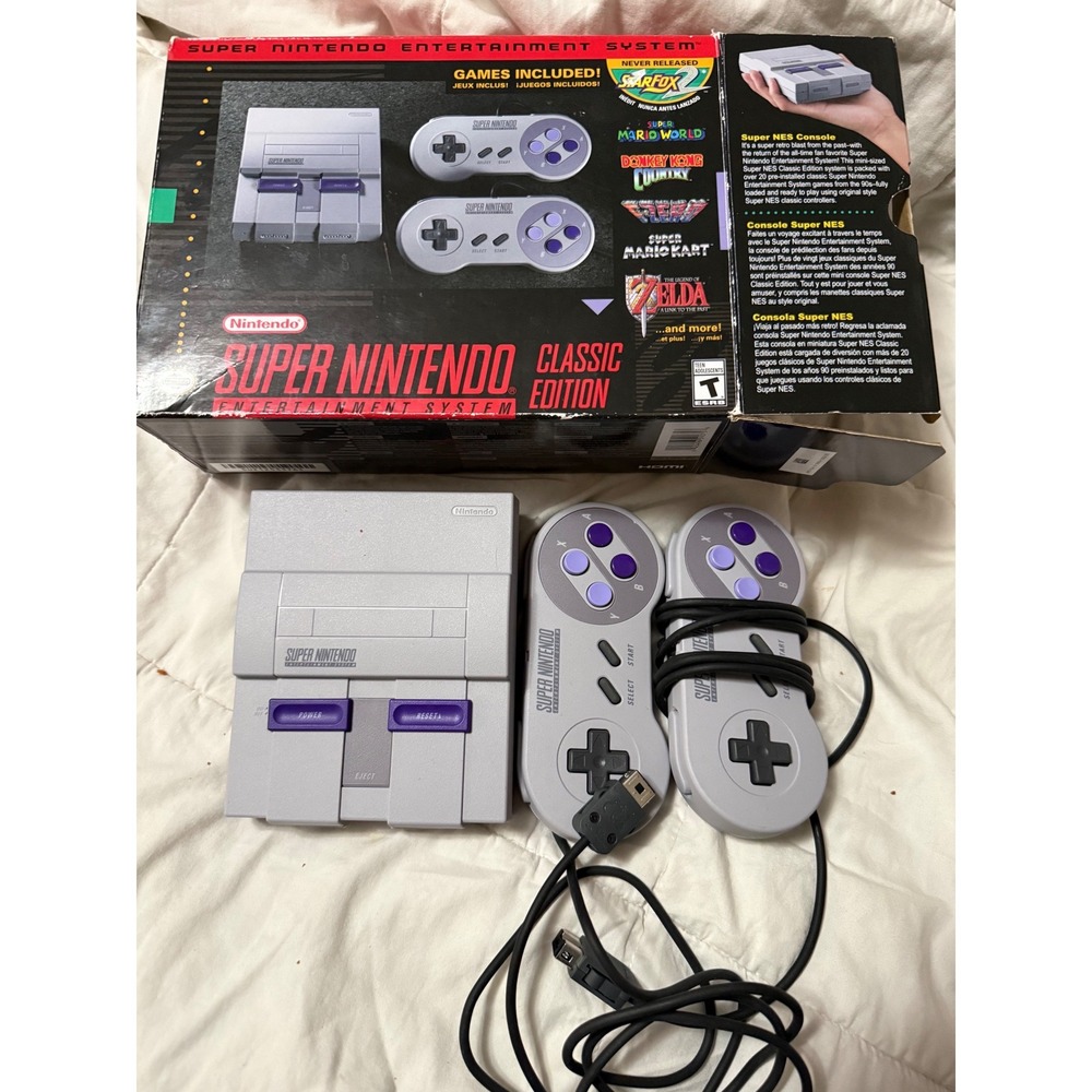 Nintendo Super NES Classic Edition Mini Console SNES 21 Games Star Fox 2 Gray - Picture 3 of 3